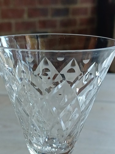 Seltenes 1930er Set 9 SENECA GOTHIC Muster geschliffenes Kristall WEINGLÄSER Glas 6" - Bild 10 von 11