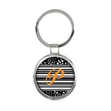 Gift Keychain : Monogram Letter P Alphabet Initial Name ABC