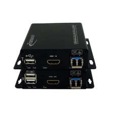 4K HDMI@P30 Fiber Extender with Keyboard & Mouse over 10 Km SMF, Un-compressed