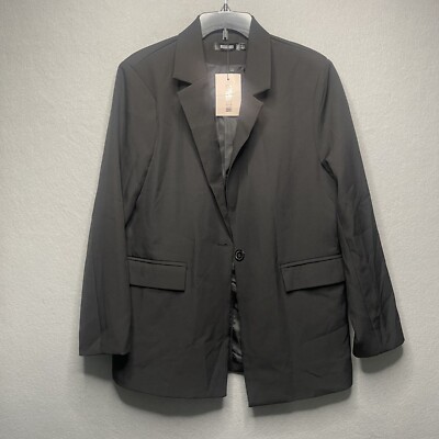 Missguided Black Tailored Oversized Blazer Womens Size 2
