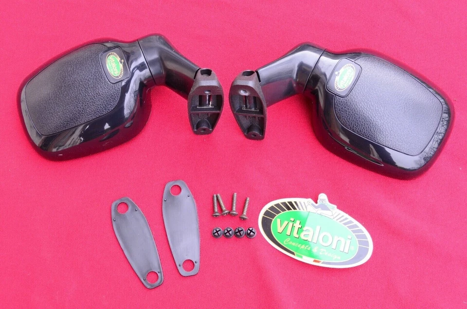 Paire Rétroviseur extérieur noir Vitaloni Moto vintage avec carénage Neu - Photo 1/3