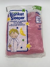 New Vintage Baby Toddler Blanket Sleeper Footie Pajamas X-Large 32-37 lbs Pink