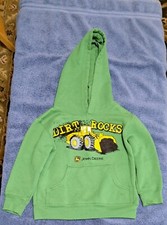 KIDS John Deere Hoodie Size 4 Small Green Hoodie Youth Dirt Rocks Free Shipping