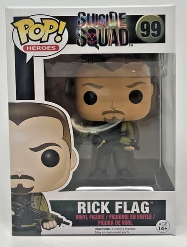 Funko Pop Heroes! Suicide Squad 99 Rick Flag (unmasked) Vinyl Figure VAULTED!!!