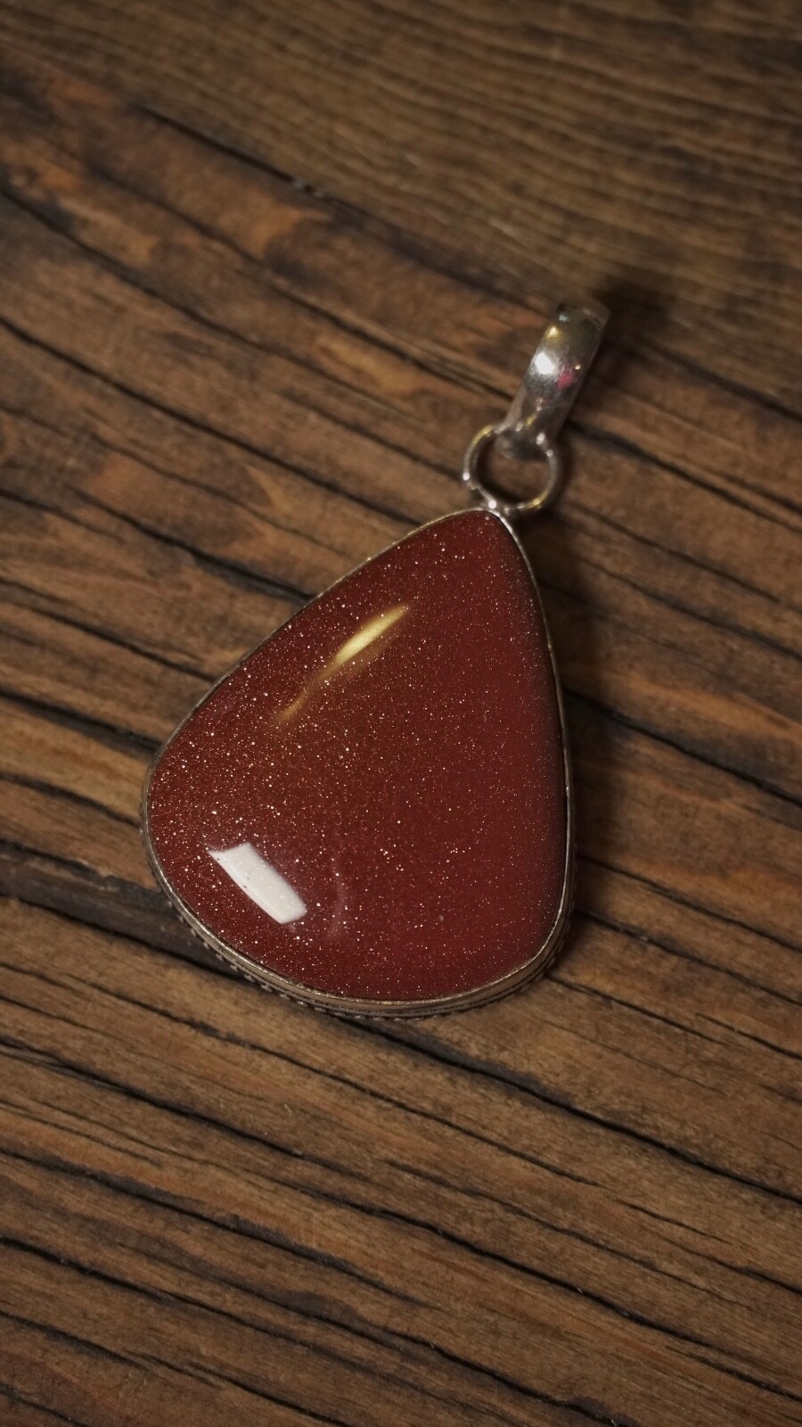 Artisan Red Sandstone Raindrop 1.5” Pendant Artisan Made