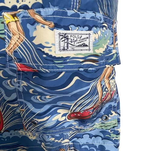 Pantalones cortos baúles de baño Polo Ralph Lauren talla M azul surfistas tablas de surf - Imagen 4 de 6