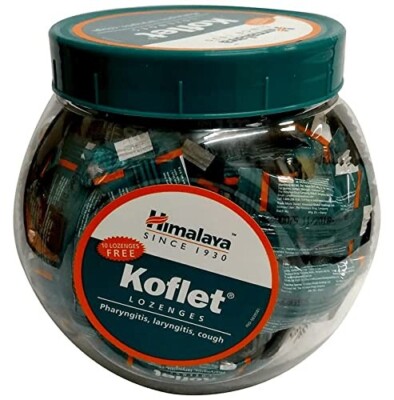1 Box 75 pc Himalaya Herbals KOFLET Lozenges Jar For Sore Throat FREE SHIP