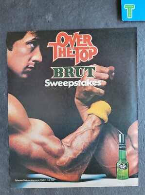 Sylvester Stallone Over The Top Movie Brut Cologne Promo Print Ad 1987 ...