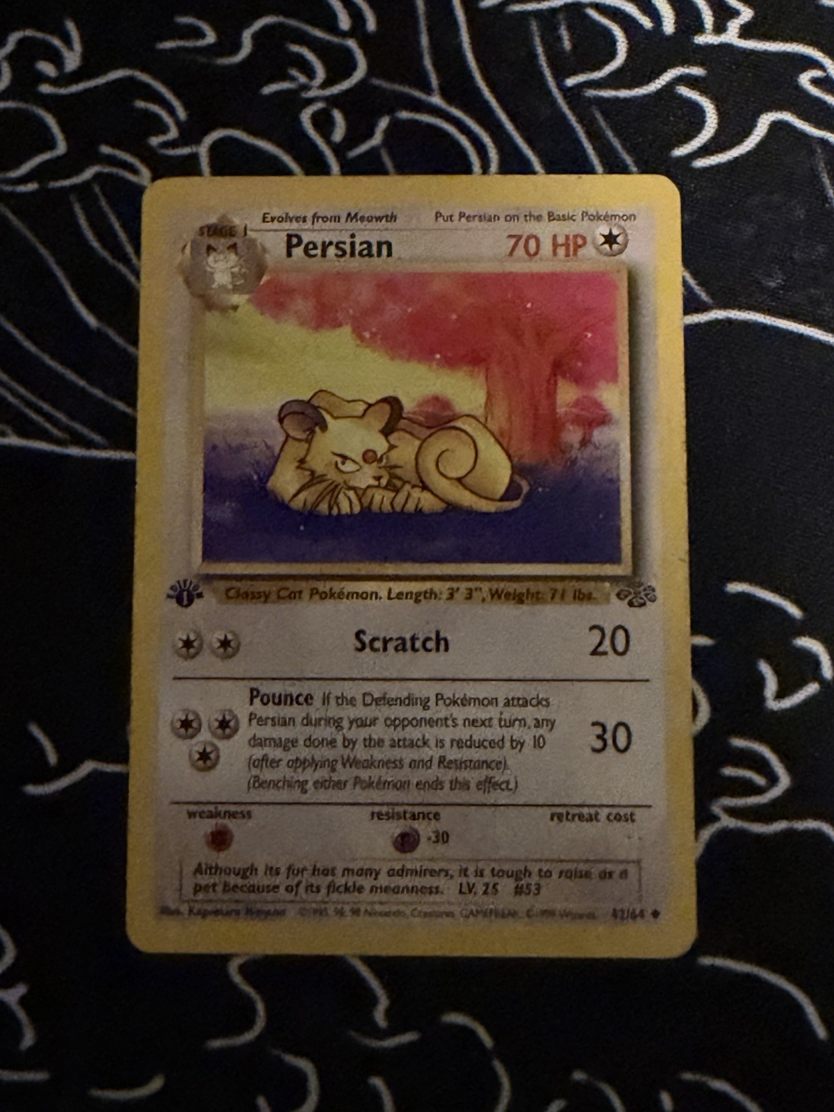 Pokemon Persian 42/64 Jungle Regular First Edition Rare MP