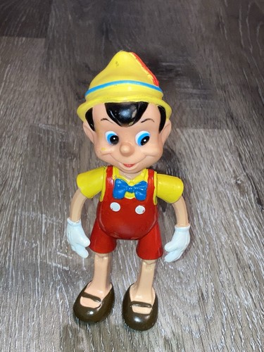 Vintage 1960's Disney Pinocchio Toy Figure Jointed Walt Disney Productions