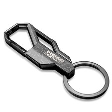Hemi 5.7 Liter Topographic Black Carabiner Style Snap Hook Metal Key Chain