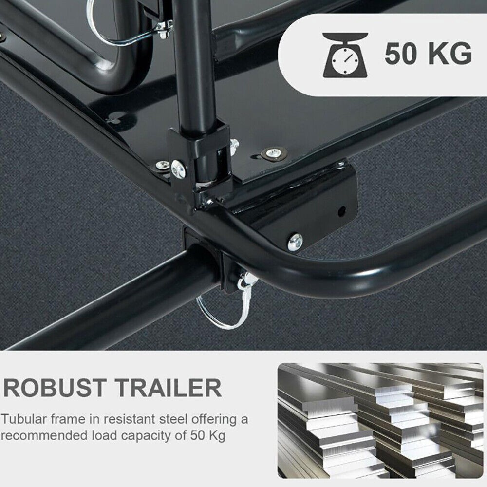 Bike Cargo Trailer Foldable Bicycle Trailer Luggage Wagon w/ Universal Hitch