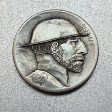 Hobo Nickel  Handcarved Initialed and numbered by Artist