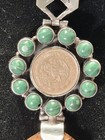Curious Vtg 80s Hand Made Sterling Silver Malachite & Carved Monkey Pendant 4.5" — photo 5
