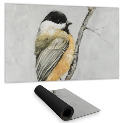 Begin Home Decor C1DM1424YZA4Z4 14 x 24 in. Small Coal Tit Bird Desk Mat - An...