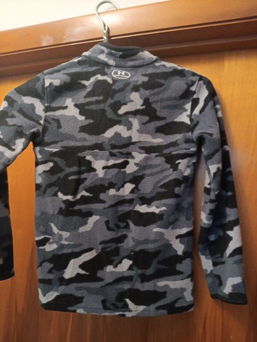 Under ArmourBoys Camo Glacier Fleece Half Zip Pullover Gray Size M 7/8 - Picture 2 of 4