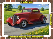 Metal Sign - 1933 Ford Coupe Oil Painting - 10x14 Metal Sign - 1933 Ford Coupe Oil Painting - 10x14