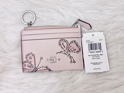 Coach Mini Skinny Id Case With Butterfly Print NWT CCM78 In