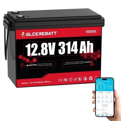 12V 300Ah (314Ah) LiFePO4 Battery 200A BMS 15000+ Cycle For RVs Camping Off-grid
