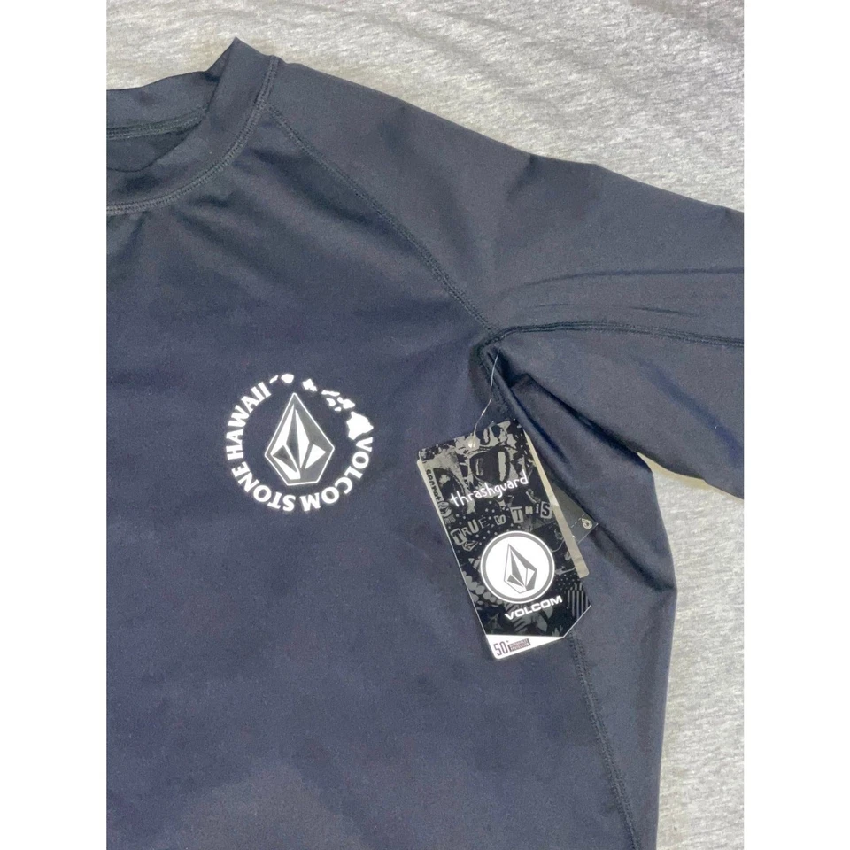 Volcom Stone Hawaii Lone Path Mens Short Sleeve 50+ Anti UV Rash Guard Black XXL - Image 3 of 4