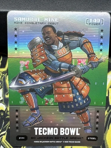 2026 Bo Jackson Battle Arena Tecmo Bowl Samurai Mike Silver Steel Battlefoil S44