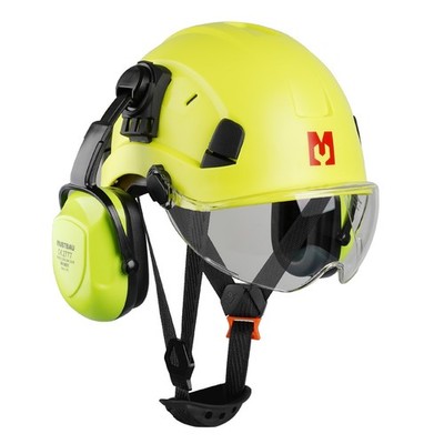 Mustbau Schutzhelm mit Ohr- und Gesichtsschutz, EN397, 53 bis 63cm, ABS Material