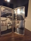 LG Signed Vintage 950 Japan Engraved Sterling Silver Cigarette Case Japanese Box