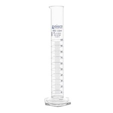 Graduated Cylinder, 100ml - Class A Tolerance 0.50ml - Hexagonal Base - Blue...