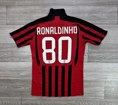 ACミラン RONALDINHO 80番 シャツ AC MILAN #80 RONALDINHO 2007 2008 Home Football Jersey Soccer