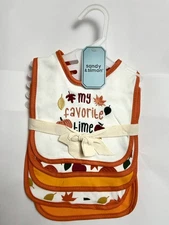 5 Pack My Favorite Time Fall Leaves Bibs, Sandy & Simon