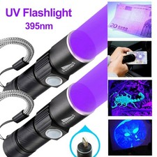2X Mini 395nm UV LED Flashlight USB Blacklight UltraViolet Light Inspected Torch