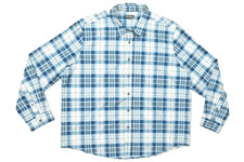 Eddie Bauer Shirt Mens 2XL Blue Plaid Performance Long Sleeve Button Up Stretch