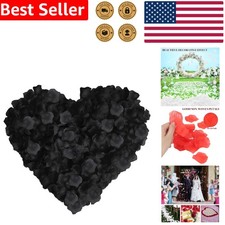 Non-Woven Black Silk Rose Petals - 1000 PCS for Weddings and Special Occasions