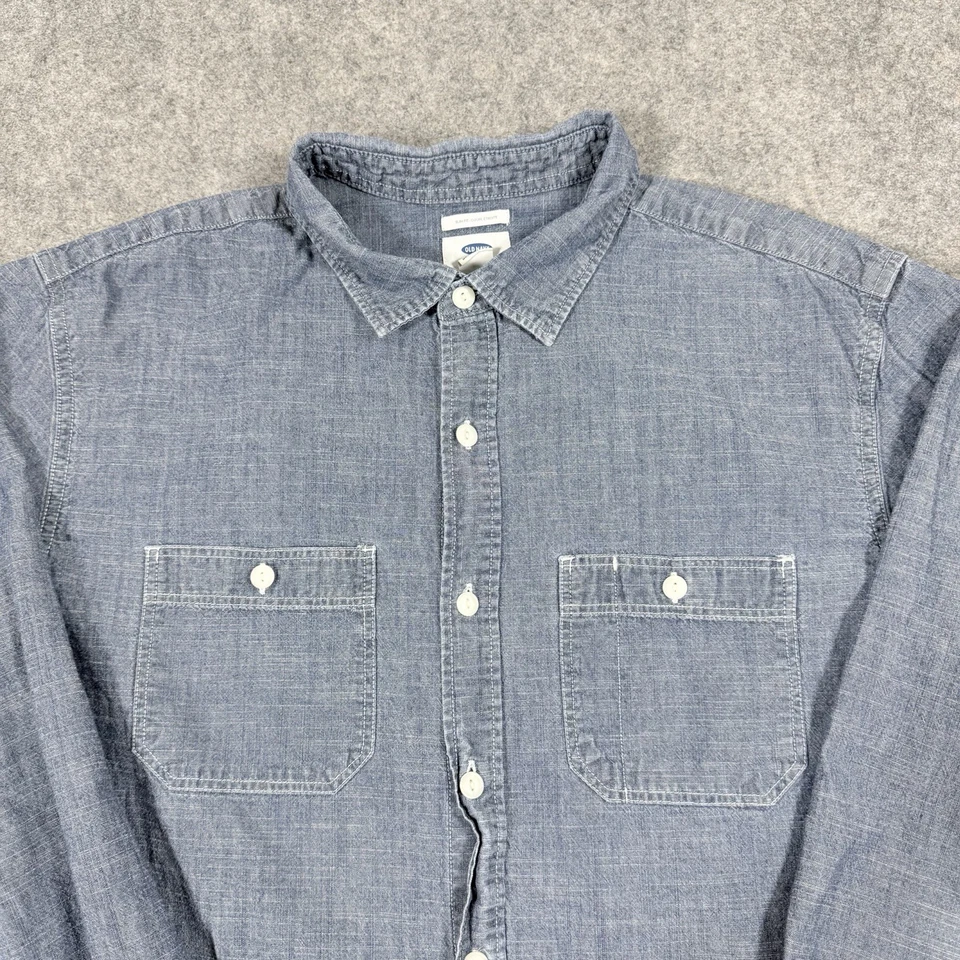 Camisa Gap Slim Fit Coupe Etroite Abotonada Manga Larga Para Hombre Talla XL Azul Denim Foto 2 de 4