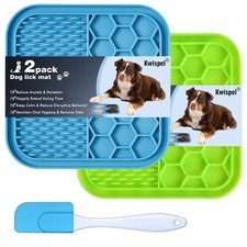 2 Pack Dog Lick Mat with Suction Cup Slow Feeder Mat for Dogs Cats