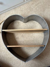 Heart Shaped Industrial Style Metal & Wood Indoor/Outdoor Wall Shelf