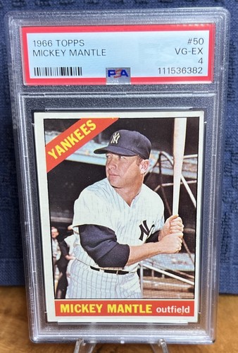 1966 Topps Mickey Mantle #50 PSA 4 VG-EX - BEAUTIFUL!