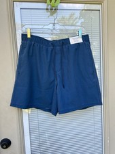 Hollister men's Mid-Thigh Volley Swim Trunks, FADED NAVY Size M