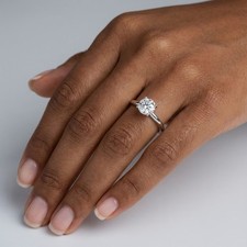 Platinum Solitaire Engagement Ring Classic 1.08 CT Round Lab-Grown Diamond F VS1