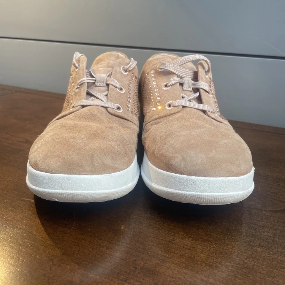 Zapatilla deportiva Fitflop Pop X cristal gamuza zapatillas con cordones cómoda tostada talla 8 Foto 4 de 4
