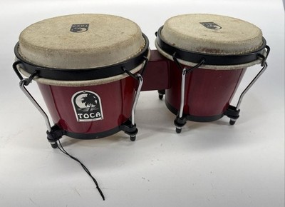 Toca Synergy Wood Bongos 6'' & 6-3/4'' Rio Red - Very Good Sound & Condition!