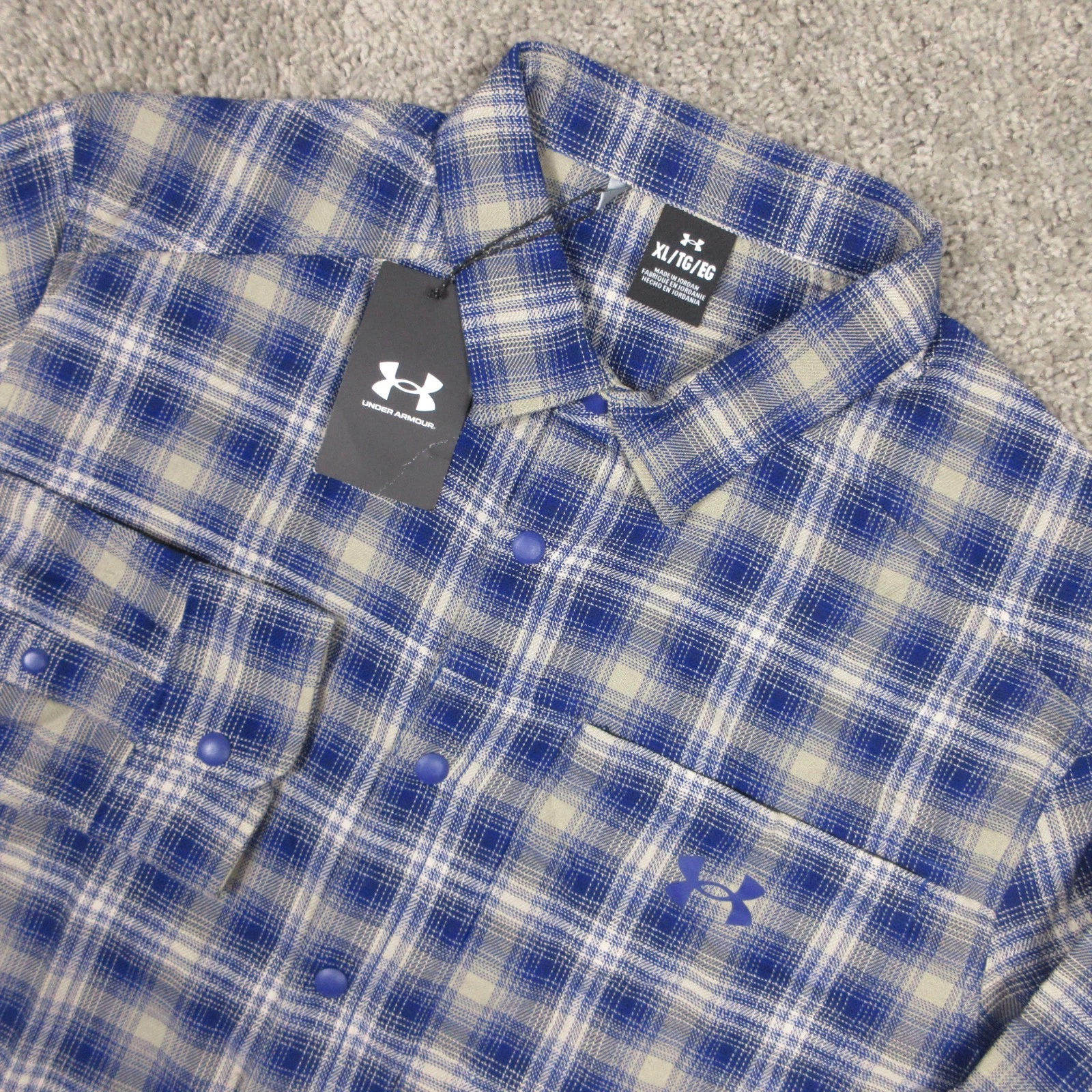 Under Armour Shirt Mens XL Blue Plaid Twill Tradesman Flex Flannel Outdoor Snap
Opens in a new windo