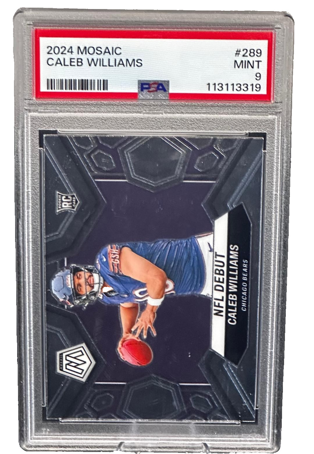 2024 Panini Mosaic - NFL Debut #289 Caleb Williams Base Card RC Bears PSA 9 MINT