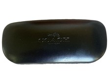 Coach Glasses Sunglasses Hard Shell Case. Black Clam Box Cleaning Cloth New Con.