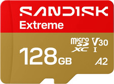 SANDISK 128GB Extreme Microsd UHS-I Card - up to 245Mb/S Read Speed and 120Mb/S