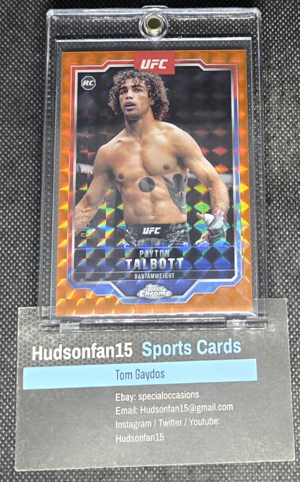 Payton Talbott 2025 Topps Chrome UFC Rookie #141 Orange Geometric Refractor 5/25