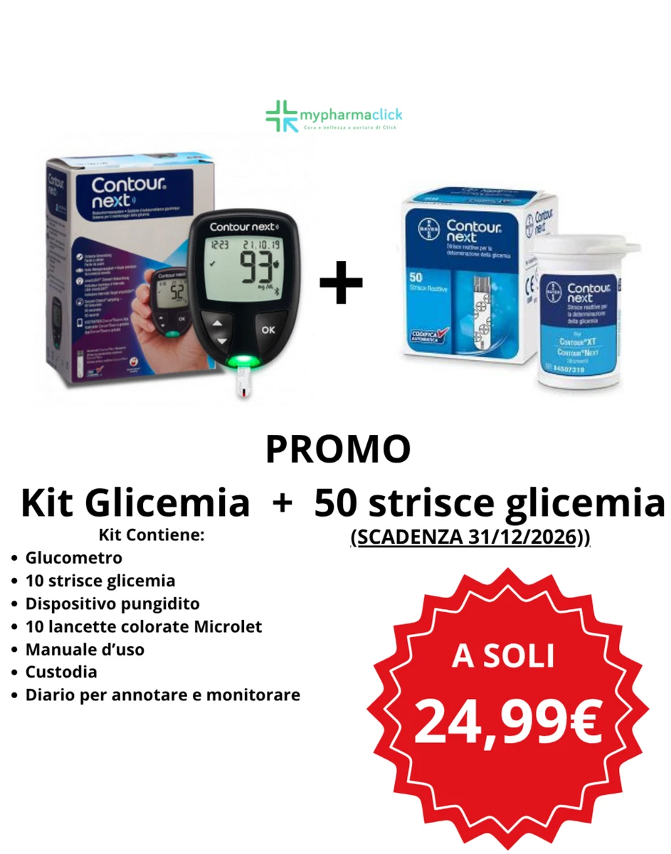 Kit de glucómetro Contour Next + 50 tiras de azúcar en la sangre (fecha límite 31/12/2026)