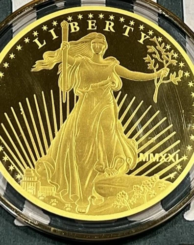 2021 Cook Islands $25 Dollars Liberty St. Gaudens 24k .9999 Fine Gold