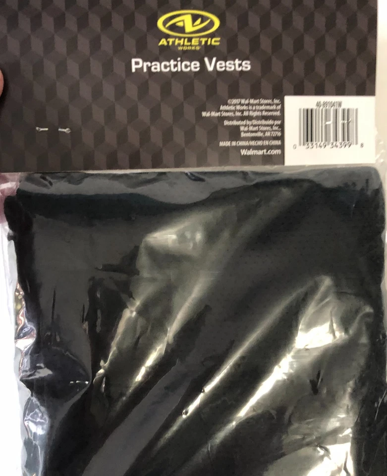 Chaleco de Práctica Athletic Works 1 Negro y 1 Azul Talla Juvenil Nuevo en Paquete Sellado Foto 4 de 4