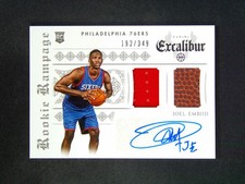 2014-15 Panini Excalibur Joel Embiid #7 RC Rookie Dual Patch Auto /349